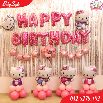 Bộ bóng sinh nhật chủ đề Hello Kitty