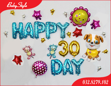 Bộ b&oacute;ng trang tr&iacute; sinh nhật ch&oacute; v&agrave;ng