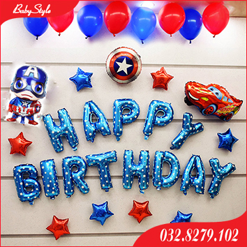 Set bóng sinh nhật Captian American