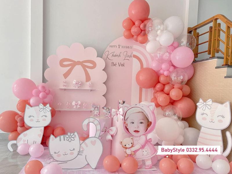 Trang trí sinh nhật bé gái tại nhà gói 3tr2