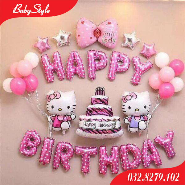 Bóng trang trí sinh nhật chủ đề Hello Kitty