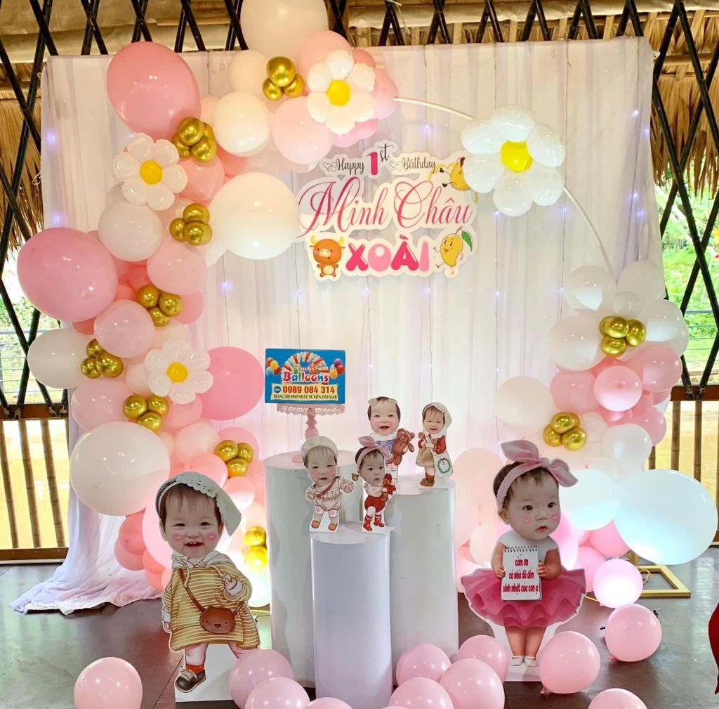 Trang trí sinh nhật bé gái Minh Châu