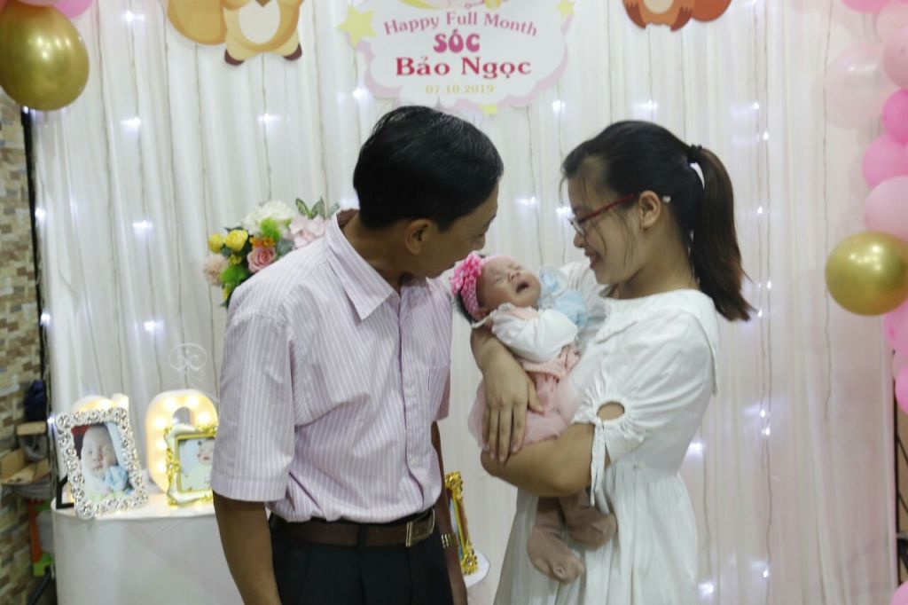 Trang trí tiệc Đầy tháng Bảo Ngọc