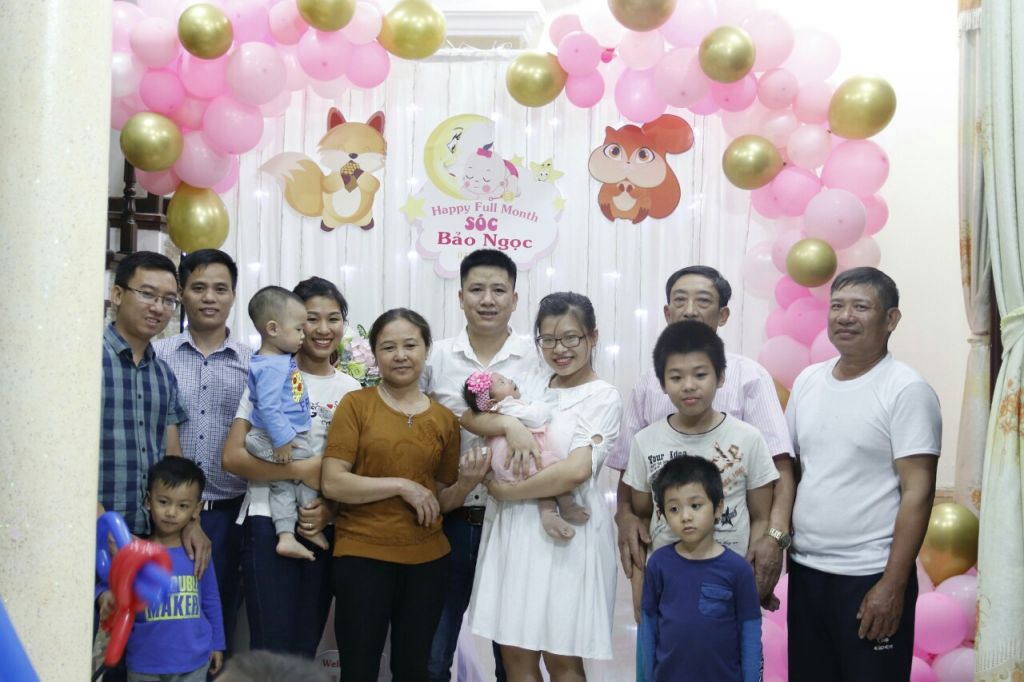 Trang trí tiệc Đầy tháng Bảo Ngọc