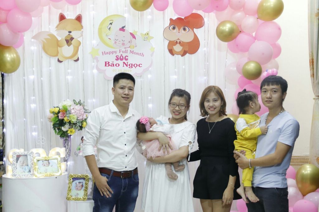 Trang trí tiệc Đầy tháng Bảo Ngọc