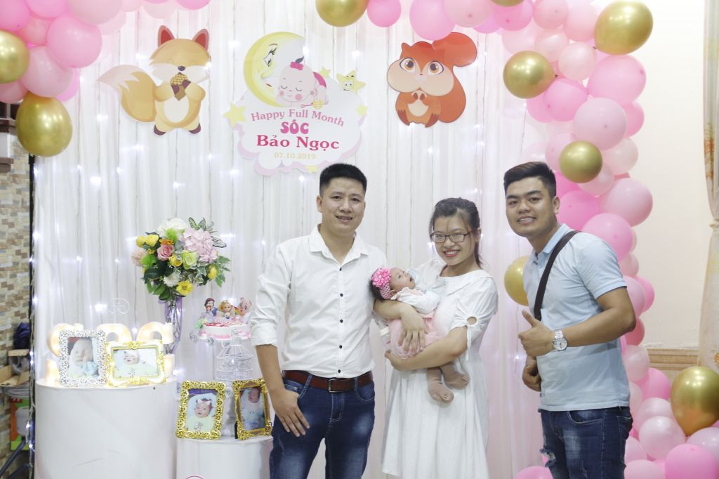 Trang trí tiệc Đầy tháng Bảo Ngọc