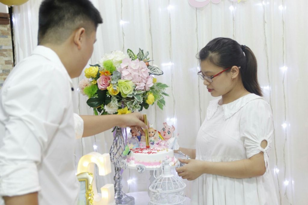 Trang trí tiệc Đầy tháng Bảo Ngọc