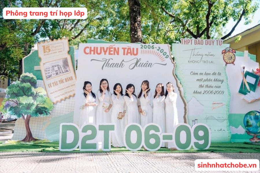 Phông trang trí họp lớp sử dụng 3 back