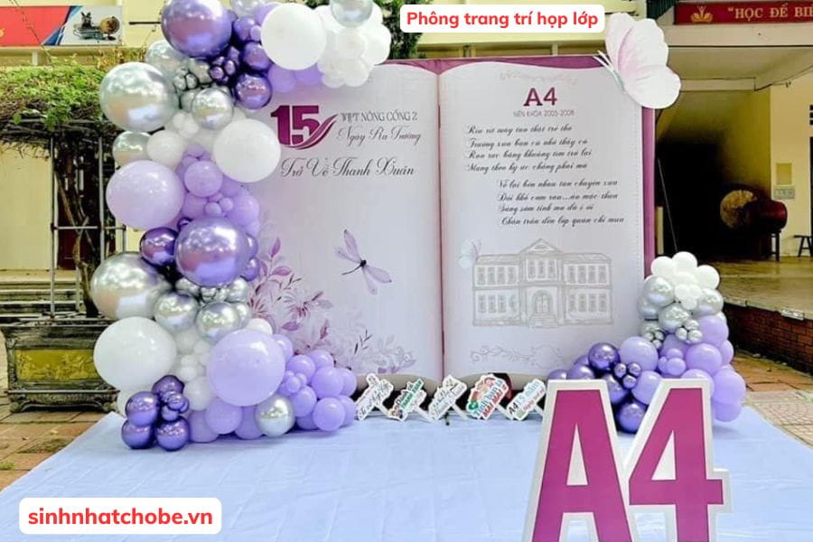 Phông trang trí họp lớp Hà Nội với back 3m x 2m5